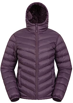Mountain Warehouse Seasons Womens Padded Jacket - Water Resistant Coat, Puffer Jacket, Front Pockets, Adjustable Elastic Cuffs & Hood - For Autumn, Winter, Outdoors Purple Women's Size 18