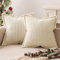 MIULEE Weihnachten Kordsamt Kissenbezug Weihnachtskissen Dekorative Kissenbezüge Kissenhülle Moderne Sofakissen Dekokissen Zierkissen für Sofa Wohnzimmer 2er Set 50x50 cm Cremeweiß