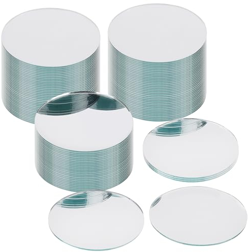 BELLE VOUS Paquet de 100 Miroir Rond - 7,5 cm - Petit Miroir pour Projets de Bricolage, Artisanat & Décoration de la Maison - Miroirs de Décoration en Mosaïque pour Salon & Chambre