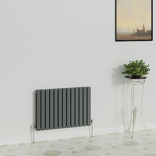 WarmeHaus Radiatore di design orizzontale 600x884mm a colonna a schermo piatto antracite doppio radiatore riscaldamento centralizzato per bagno camera da letto cucina corridoio soggiorno
