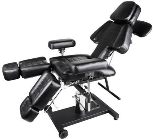 Polironeshop Alabama Multifunktions-Liegestuhl für Tattoo-Studio, ästhetisches Studio, Schwarz