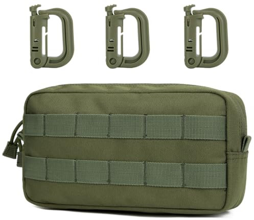 MUCHER Molle Tasche Taktische Hüfttaschen EDC Utility Bauchtasche Hüfttasche mit 3 Haken für Outdoor Wandern Jagdcamping Training (A - Armeegrün)
