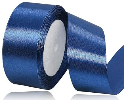 Dunkelblau Satinband 40mm, 22Meters Schleifenband Dunkelblau Geschenkband Dekoband Stoffband für Geschenk, Basteln, Nähprojekte, Haarschleifen, Brautstrauß, Hochzeits Dekoration