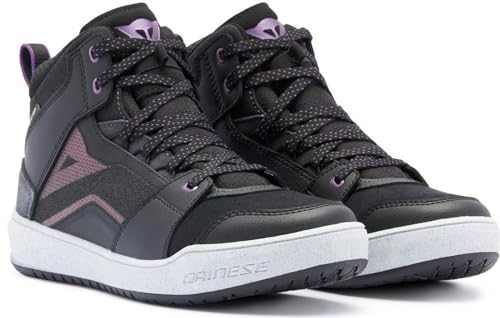 DAINESE Suburb D-WP Shoes Wmn, Scarpe Moto Impermeabili Donna, Nero/Bianco/Viola Metallizzato, 36 EU