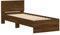 vidaXL Bettgestell, Bettrahmen mit Lattenrost, Bett Gästebett mit Kopfteil, Einzelbett Schlafzimmerbett Schlafzimmermöbel, Braun Eichen-Optik 75x190cm