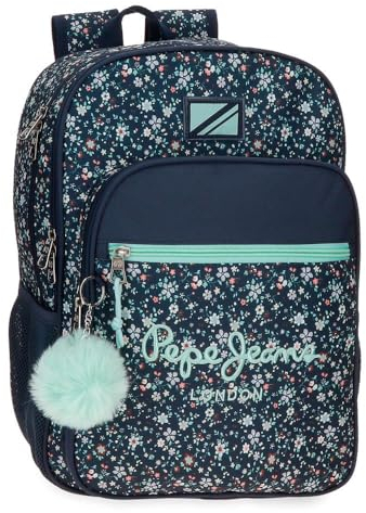 Pepe Jeans Alenka Schulrucksack, anpassbar an Trolley, Blau, 30 x 40 x 12 cm, Polyester, 14,4 l von Joumma Bags, blau, Schulrucksack, anpassbar an Trolley