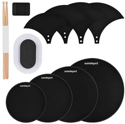 Drum Mute Pads 11 Stück mit Beckenpolster und Hi Hats Set Pad, Foam Drum Schalldämpfer Pads, Schlagzeug Zubehör, passend für 25,4 cm, 30,5 cm, 35,6 cm, 40,6 cm