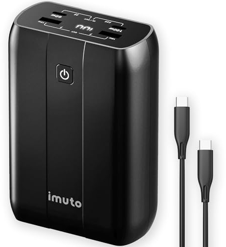 imuto Power Bank 100W, [2024 Upgrade] Laptop Powerbank 20000mAh Portable Ladegerät Schnelle Aufladung USB C Input/Output externer Akku für MacBook Dell HP iPhone 15/14/13/12 Galaxy Steam Deck etc