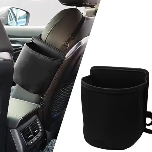 Tobenbone Car Seat Side Cup Holder, Car Large Cup Holder Adapter for Drink Water Bottle Baby Stuff, Multi-Functional Hanging Car Seat Side Storage Bag, Essential Road Trip Car Accessories (Black)