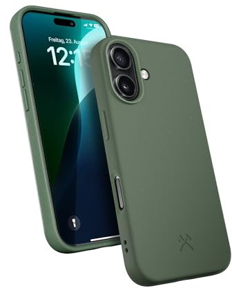 Woodcessories - Bio Case, Handyhülle kompatibel mit iPhone 16 Hülle grün - Nachhaltig aus Pflanzen