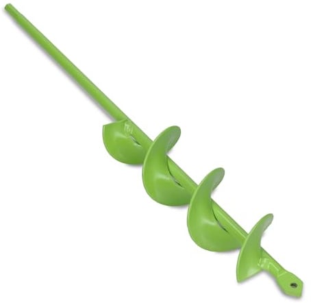 WERHE Erdbohrer 46x370mm für Akkuschrauber und Bohrmaschine, Gartenbohrer | Bohrspitze aus Carbonstahl, rückenschonend für Pflanzen und Zaunpfahl-Löcher, ideal für Heimwerker und Garten