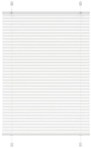 vidaXL Plissee Weiß 85x150 cm Stoffbreite 84,4 cm Polyester, Faltrollo, Klemmfix, Plisseerollo, Jalousie, Rollo, Plisseerollo für Fenster