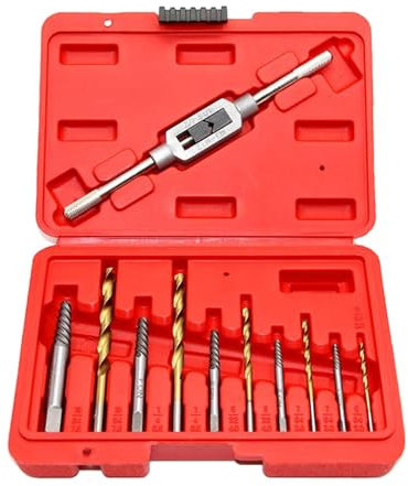 Tap Extractor-Set, Broken Bolt Extractors, Screw Removal Tools, Heavy Duty Drill Bits, 7,72 x 5,43 Zoll, geeignet für Home Improvement, Professional Repairs und Automotive Tasks