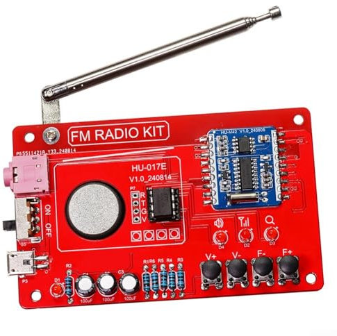 babominimer DIY Radio FM Receiver Kit,Digital Radio With LCD Display,87-108MHz Adjust Wireless Receiver Speaker,For Soldering Learning And Family Education Beginner(Without Case)