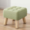 Ottoman-Pouf aus Holz, 30 x 30 x 34 cm, bunte Fußstütze, Hocker, vielseitiges Akzentmöbel für Wohnzimmer, Schlafzimmer, Eingangsbereich, stilvoller Pouf