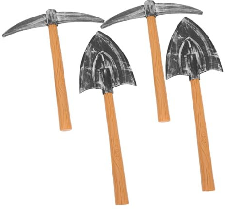 CVUTOVO 2 Ensembles Faux Pelles et Pioches Plastique pour Cosplay Performance sur Scène et Fêtes Accessoires Sécurisés pour Âges