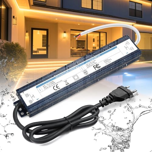 BRIMETI LED Trafo 24V 300W Wasserdicht IP67 Outdoor LED Netzteil 12.5A Mit Stecker Treiber Transformator AC 230V auf DC 24V Außenbereich Dünner Schaltnetzteil Kompakter Konstantspannung für Streifen