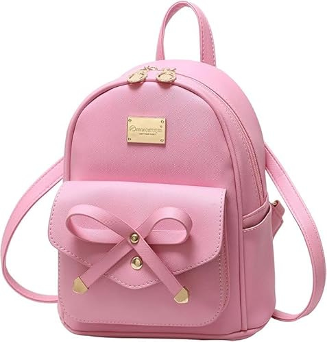 I IHAYNER Mini Rucksack für Teenager Mädchen 3PCS Niedlicher Mode Rucksack Tasche Kleiner Reise Daypack mit Pompom Schultertasche für Damen