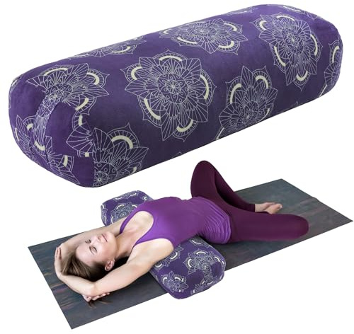 TOPROUD Yoga Bolster Pillow, Rectangular Yoga Pillow for Restorative Meditation, Bolster Meditation Cushion with Carry Handle, 70 * 27 * 15 CM