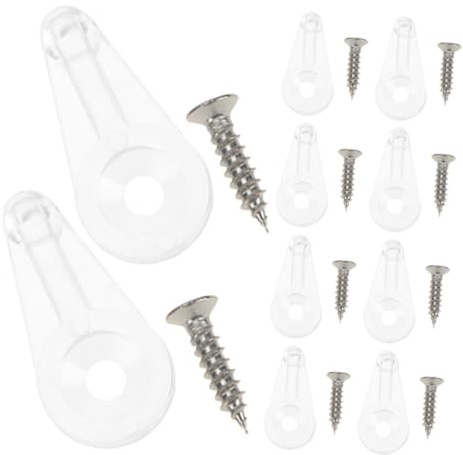 COLLBATH 25 Clips de Fixation Transparents pour Porte en Verre 4 MM Pinces en Plastique avec Vis Kit de Maintien pour Vitrines Cloisons de Salle de Bain et Meubles Clips de Retenue