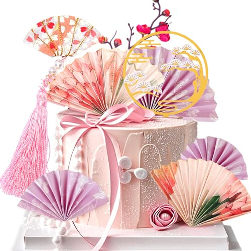 éventails roses décoration de gâteau articles de fête japonais éventails | éventails roses décoration de gâteau articles de fête japonais éventails japonais et chinois décoration de gâteau éventails