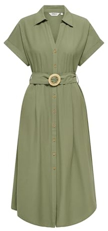 ONLY Damen Onljakiri Linen Ss Midi Dress Noos WVN Onljakiri Linen Ss Midi Dress Noos WVN (1er Pack)
