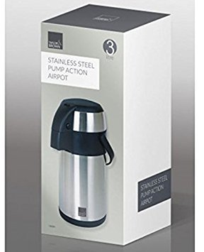 Taylor & Brown 3 Litre Stainless Steel Unbreakable Pump Action Airpot Tea Coffee