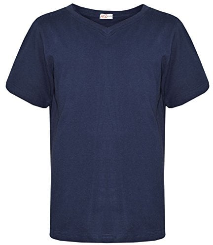 A2Z 4 Kids Cotton Basic T-Shirt V Neck Short Sleeve School Wear | Soft 100% Cotton Casual Fit Tee for School and Everyday Comfort Ages 2-13