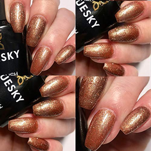 Bluesky Tinsel Toast Gel Nail Polish - 80544 Bronze Copper Shimmer UV/LED Soak Off Gel Nail Polish 10ml + 2 Diva World ® Shine Wipes for FREE