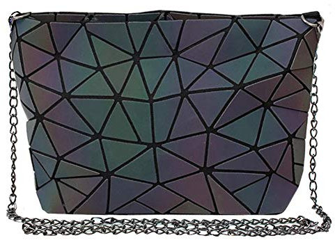 Buddy Fashion Holografische Laser-Schultertasche Geometrische Umschlag Clutch Kette Crossbody börse, (Luminous Grey), Einheitsgröße