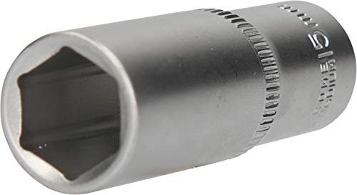 BRILLIANT TOOLS BT021827 3/8 Inch Hexagonal Socket, Long Design, 15 mm [Powered by KS Tools]