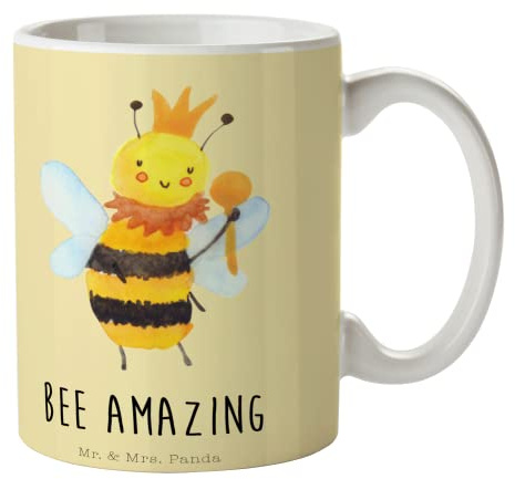 Mr. & Mrs. Panda Tasse Biene König - Geschenk, Kaffeetassen, Teebecher, Tasse bedrucken, Hummel, Wespe, Tasse Sprüche, Designer Tasse