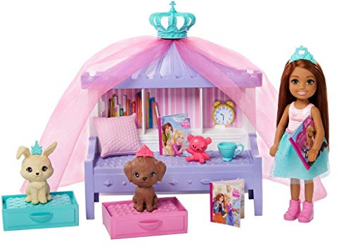 Barbie GML74 Prinzessinnen-Abenteuer Geschichten-Spielset mit Chelsea-Puppe, für Kinder von 3 bis 7 Jahren