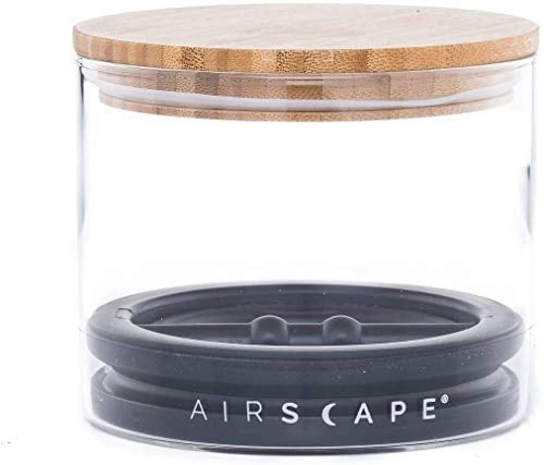 AirScape Food Storage Container - Patented Airtight Lid Preserves Food Freshness, Glass Storage with Bamboo Lid, Small 4
