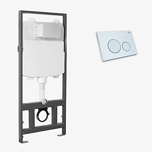 MEWATEC Vorwandelement SlimFix mit Betätigungsplatte rund - silber (SF112)