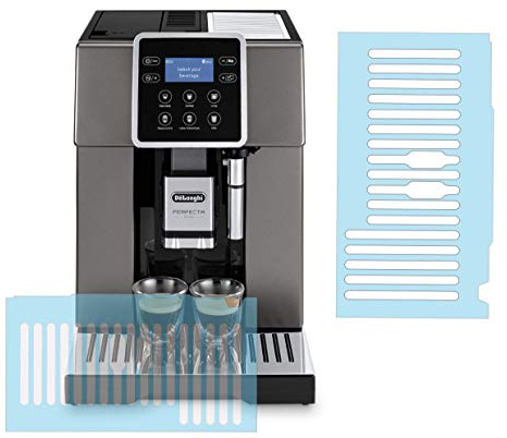 3 x Schutzfolie für DeLonghi Perfecta 420.80,420.40, 428.40, 428.80, 46.860 | Kratzschuzt transparent - Tassenablage - Tropfblech