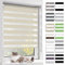 BelleMax Doppelrollo Klemmfix ohne Bohren & mit Bohren, 65x120cm(BxH), Natur, Duo Rollo, Sonnenschutz lichtdurchlässig Blickdicht, Klemmrollo Fensterrollo, Rollos für Fenster und Tür
