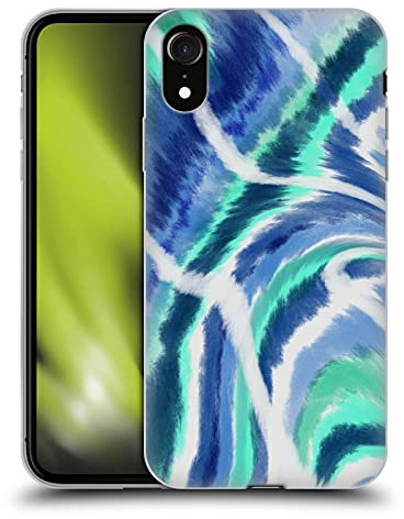 Head Case Designs Offiziell Offizielle Suzan Lind Blau Grün Weiß Tie Dye 2 Soft Gel Handyhülle Hülle kompatibel mit Apple iPhone XR