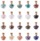 Cheriswelry 20pcs Mini Heart Shape Gemstone Wishing Bottles Gemstone Stone Set for Jewelry Making Home Decoration