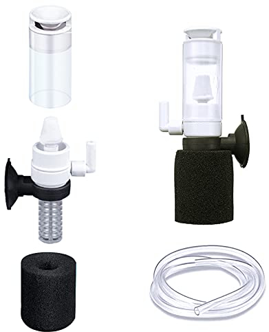 GZjiyu 2 Set Luftheber Filter, Leiser Mini Aquarium Filter 3 in 1 für Kleines Fisch Aquarium Kugelförmige Fischbehälter Speziell Geformte Fischbehälter