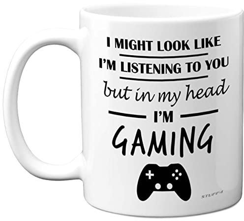 Stuff4 Gamer Gifts for Men Women - in My Head I'm Gaming - Video Gaming Mug Gifts for Gamers, Girls Boys, Mugs, 11oz Ceramic Dishwasher Safe Premium Cup