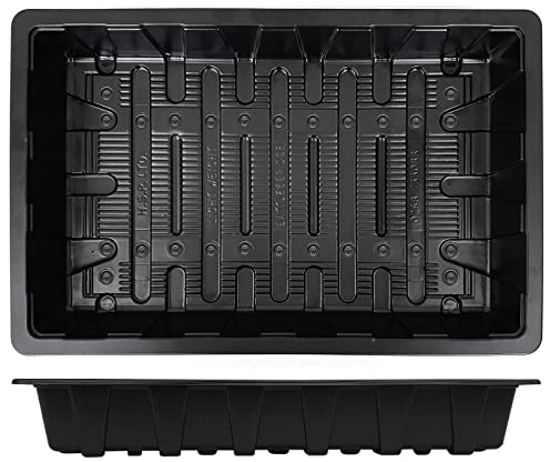 Muddy Hands Pack of 10 - Plastic Seed Growing Tray Garden Greenhouse Seedling Germination Trays (Come Without Drainage Holes)