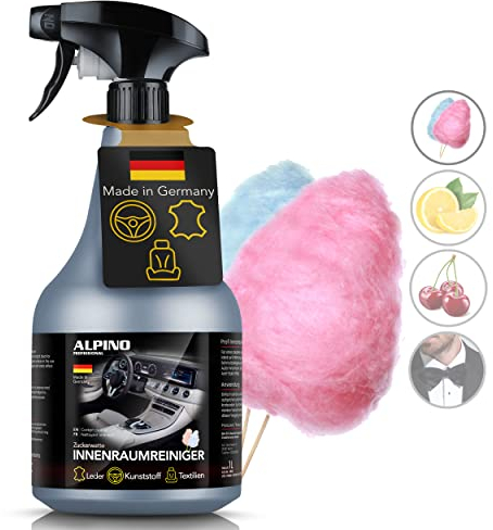 PREMIUM COCKPITPFLEGE & AUTO INNENRAUMREINIGER + Scheibenreiniger & Kunststoffpflege | Cockpitspray + Glasreiniger für alle Oberflächen 1L | rückstandslose Innenraumpflege, since 1955 [ ZUCKERWATTE ]