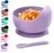 Xabono Bols pour bébé avec ventouse et cuillère en silicone sans BPA faciles à laver Violet