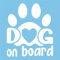 Dog on Board Adesivo per Auto, Moto, caschi, vetri, mobili (Bianco)