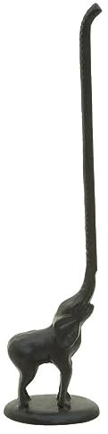 Premier Houseware Black Toilet Roll Holder For Bathroom/Elephant Figurine Toilet Paper Holder/Stylish Free Standing Toilet Roll Holder 11 x 9 x 47