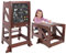 YOLEO 2in1 Lernturm Kinder Tritthocker Lernstuhl Kinderhocker Faltbarer Kinderschemel für Baby,mit doppelseitiger magnetischer Tafel,Umweltschutz,Küchen-/Badezimmerhelfer (Walnut)