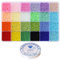 Bala&Fillic Taille 11/0 Perles de rocaille en verre 24 couleurs Environ 14400 pièces dans une boîte Petites perles de rocaille pour la fabrication de bracelets de bijoux