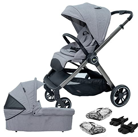 Olmitos – Cochecito bebé 2 piezas Capazo y Silla Paseo Birdye by NIU – Carrito con silla y capazo con protector de lluvia– Estructura de aluminio - Ligero, compacto y cómodo