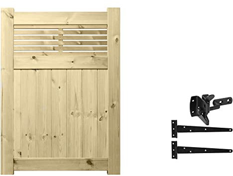 Premier URBAN Range Pedestrian Premier Vogue Trellis Top Gate Smooth Wooden Tongue & Groove Pathway Height: 4ft (120cm) x Width: 3ft (90cm) No Hinge Pack Selected